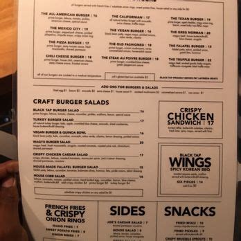 blacktap lv|black tap menu prices.